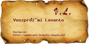Veszprémi Levente névjegykártya